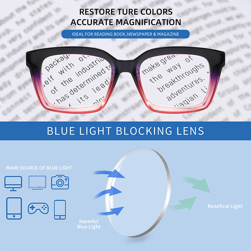 Comfortable anti-blue light reading glasses