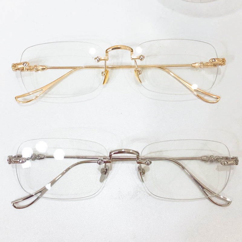 Rimless metal color-changing glasses