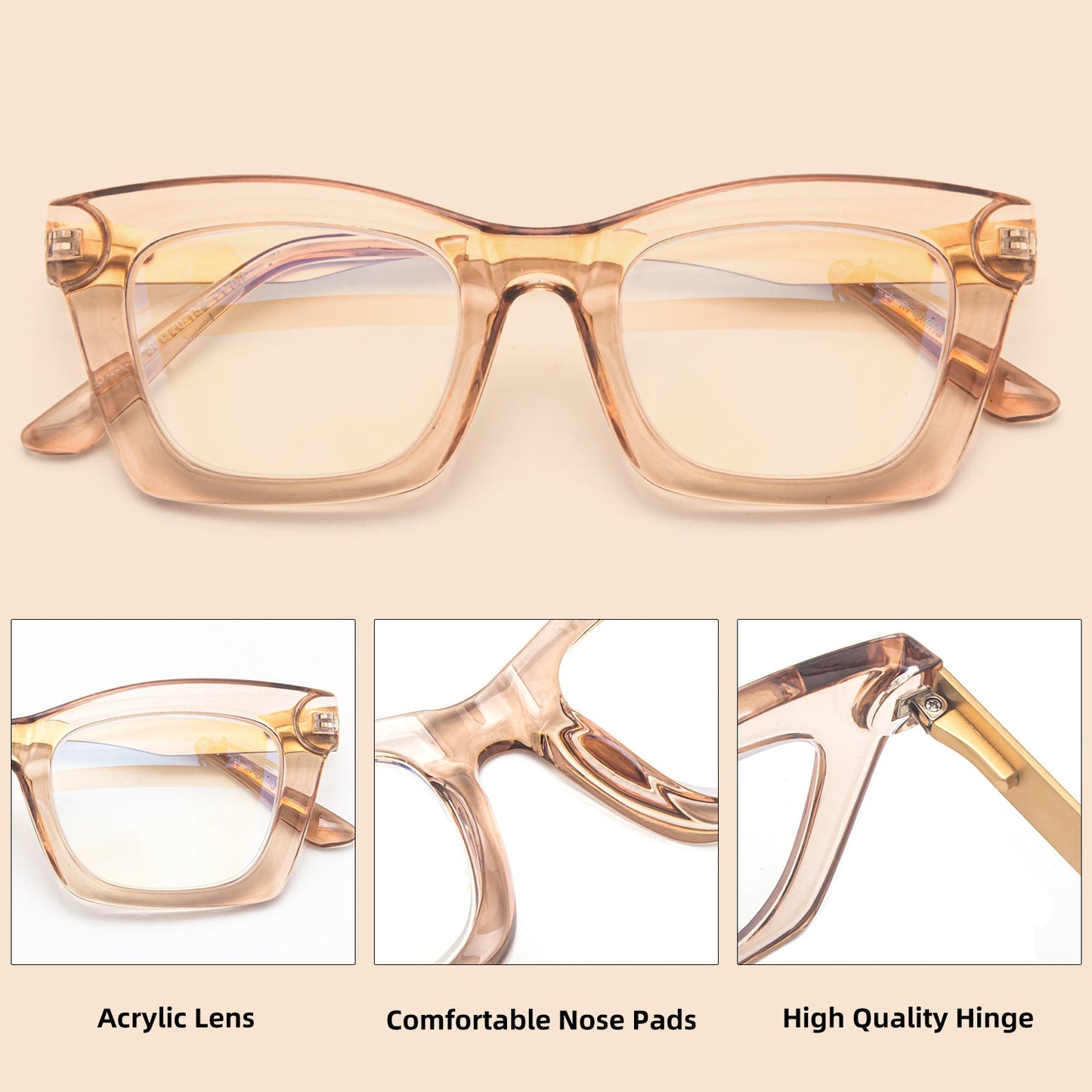 Casual anti-blue light reading glasses