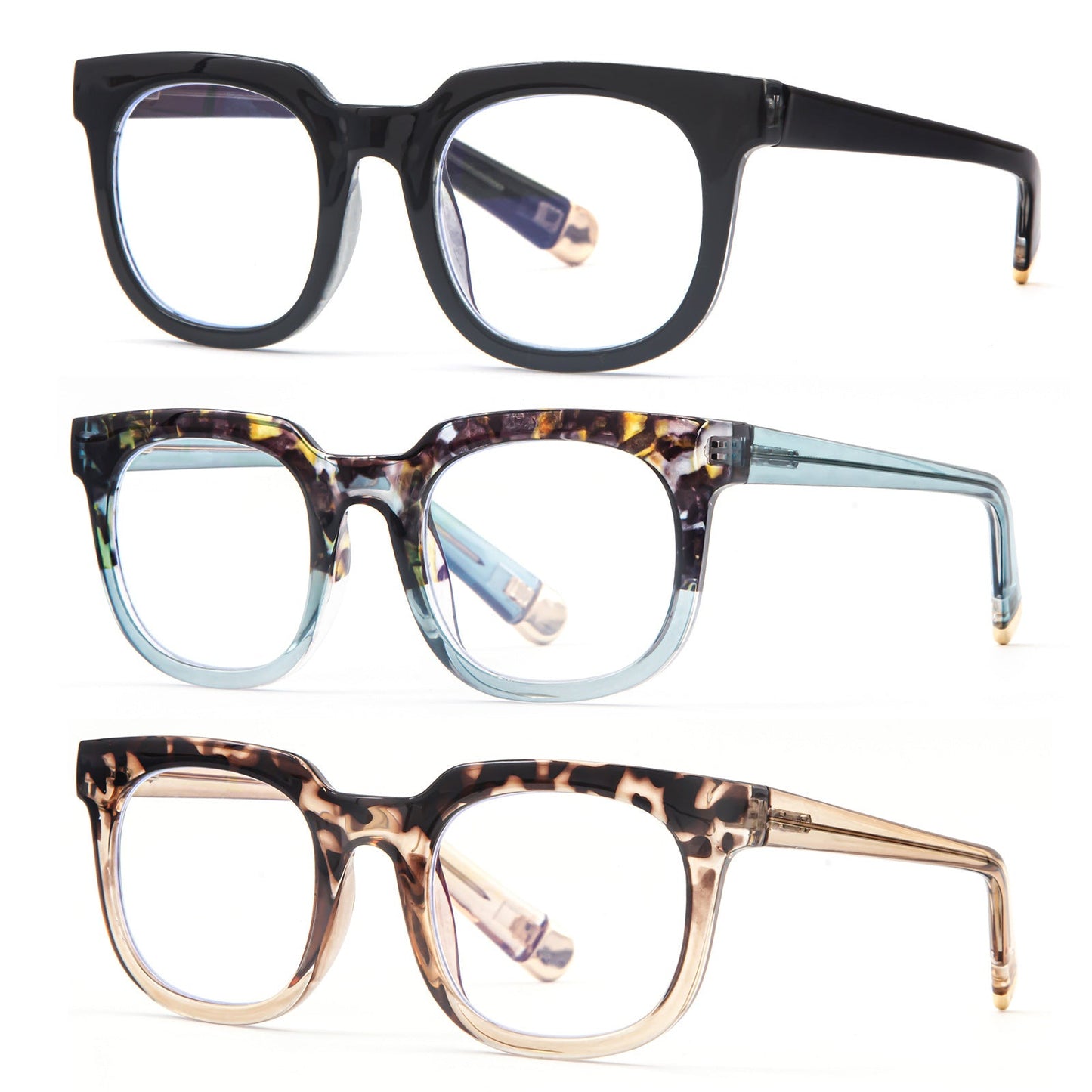 Simple square anti-blue light reading glasses