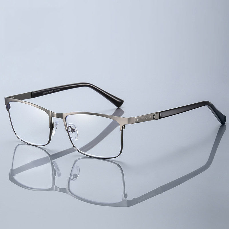 Half-frame square anti-blue light reading glasses
