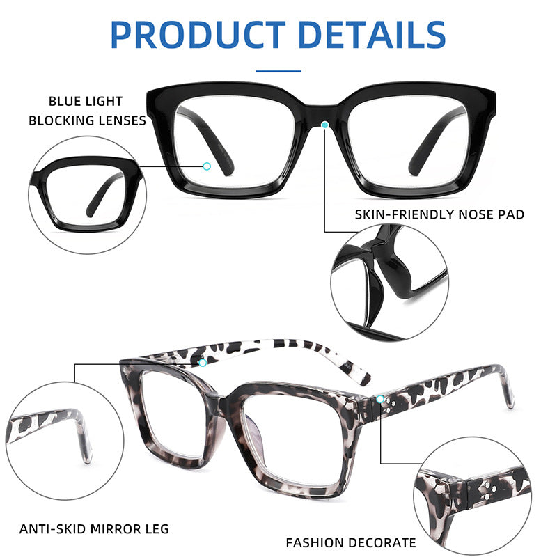Comfortable anti-blue light reading glasses