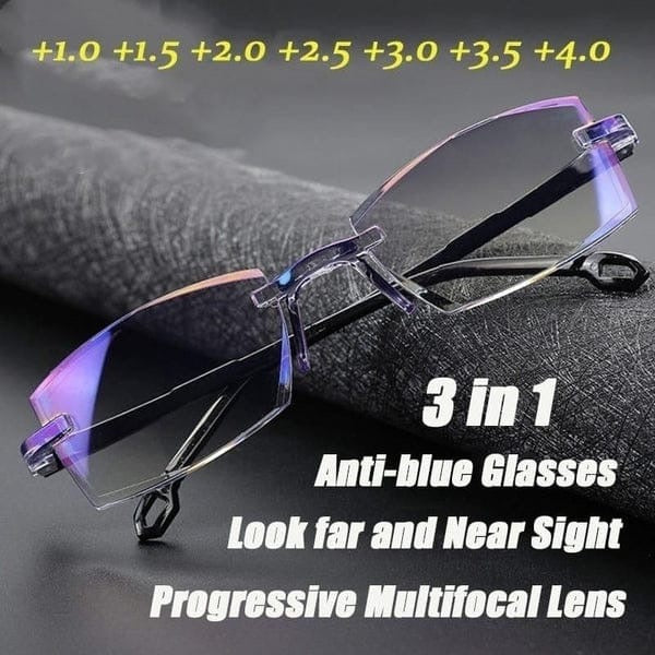 Smart zoom anti-blue reading glasses