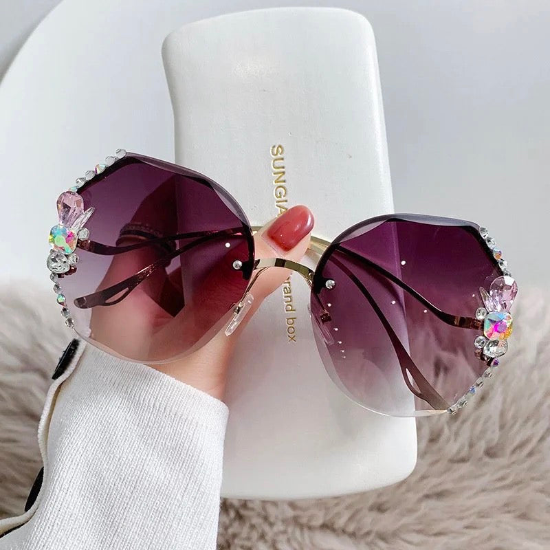 Venetian Round Gradient Pearl Sunglasses
