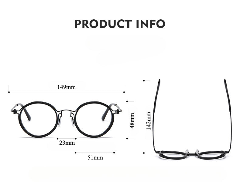 Titanium Vintage Round Eyeglasses Frames