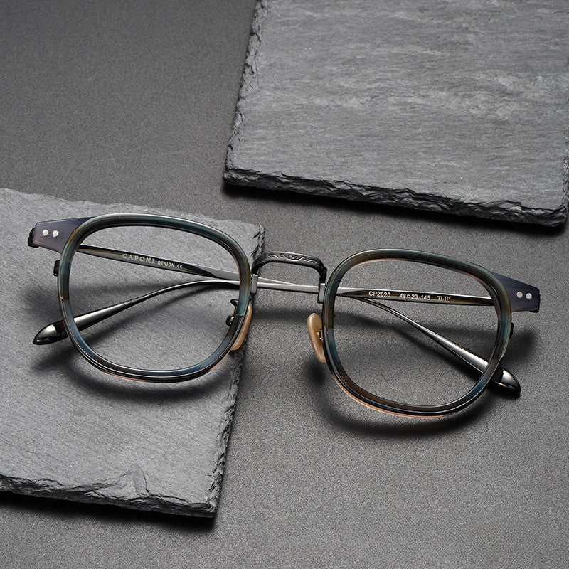 Elior Titanium Vintage Square Eyeglasses Frames