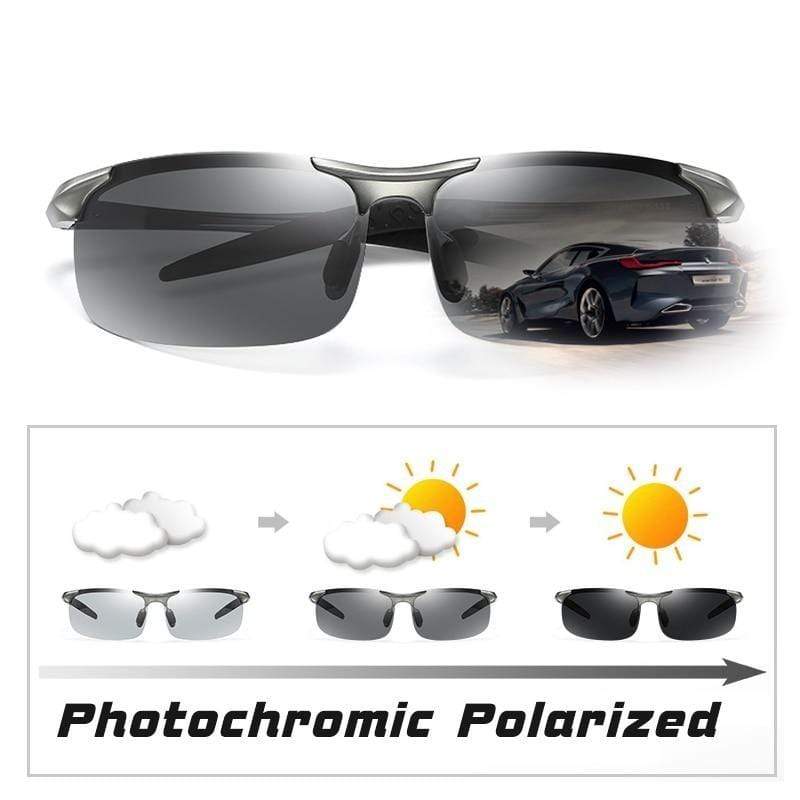 Aluminum Rimless Photochromic Sunglasses