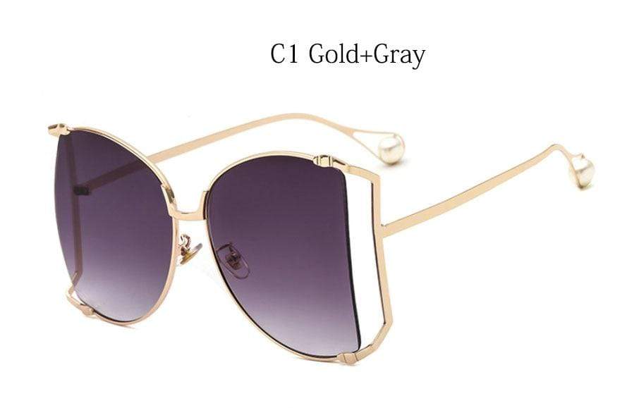 New Brand Pearls Half Round Sunglasses