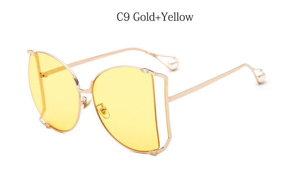 New Brand Pearls Half Round Sunglasses
