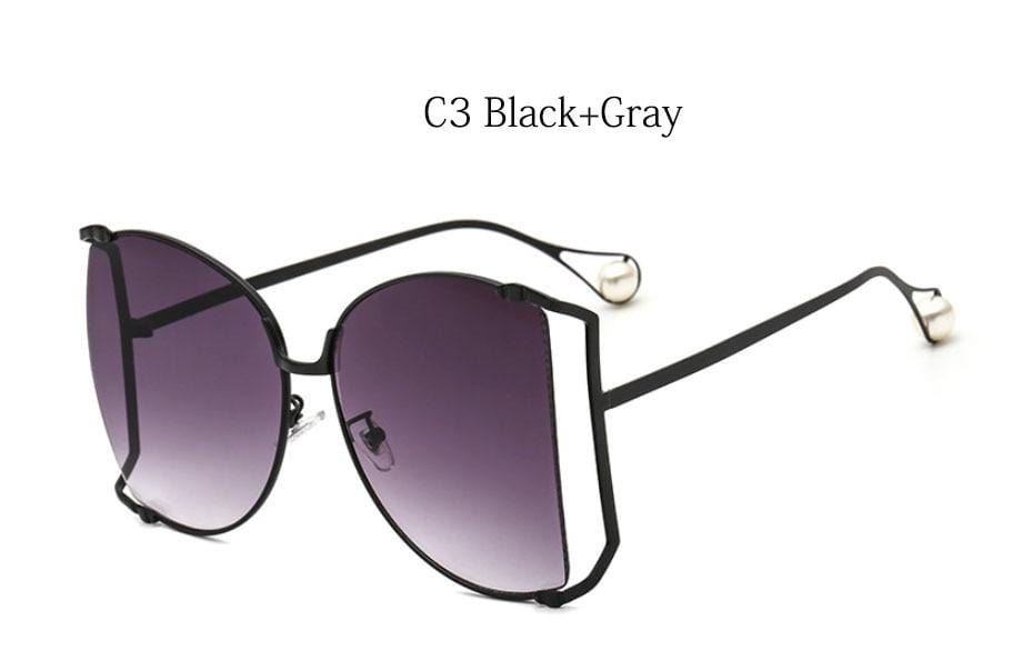 New Brand Pearls Half Round Sunglasses