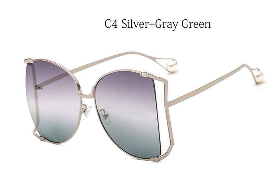New Brand Pearls Half Round Sunglasses