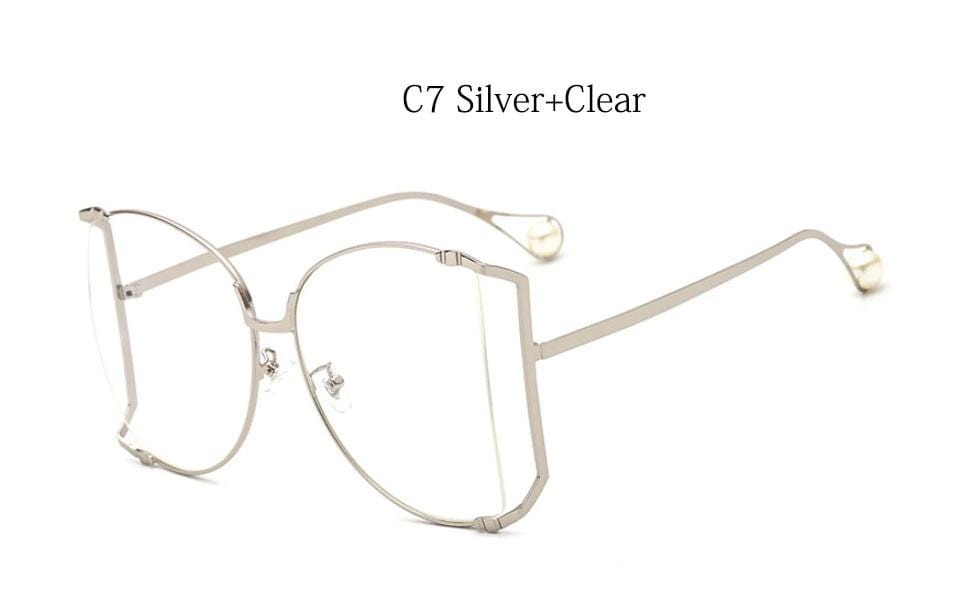New Brand Pearls Half Round Sunglasses