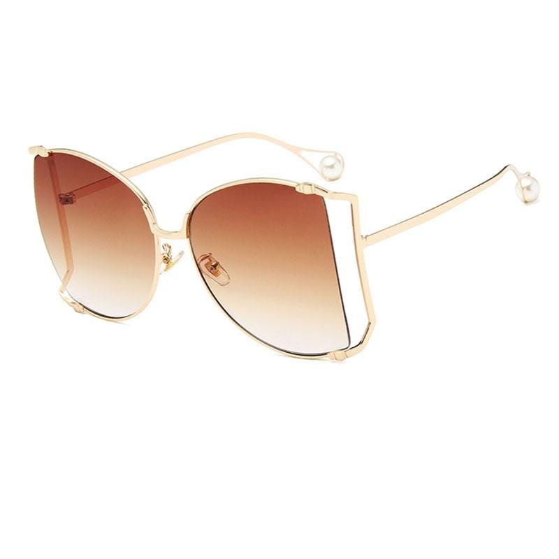 New Brand Pearls Half Round Sunglasses
