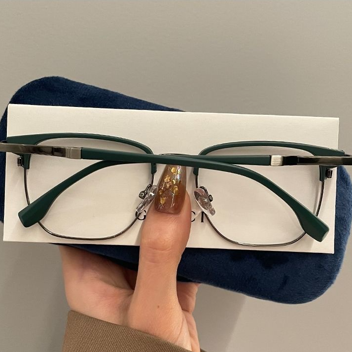 Half-frame plano myopia glasses