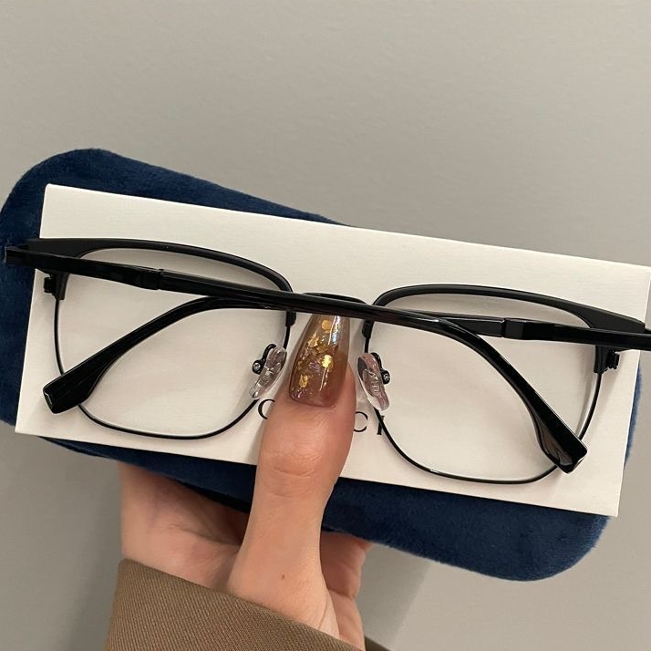 Half-frame plano myopia glasses