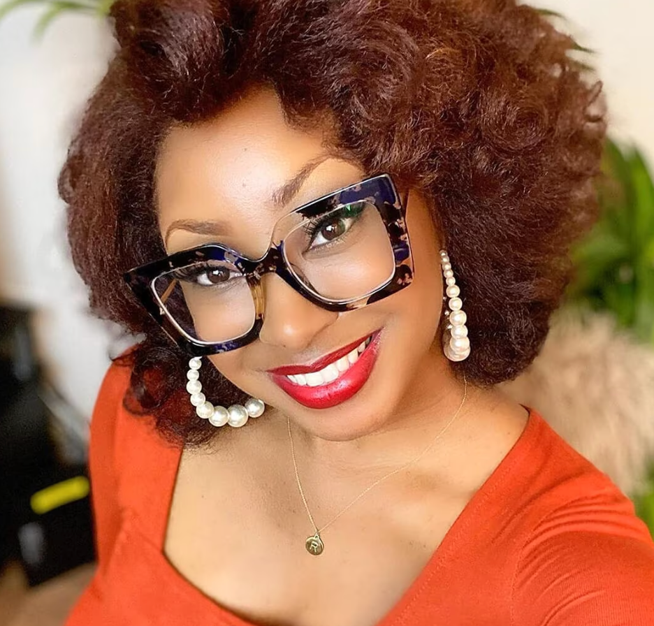 Square Blue Floral Eyeglasses