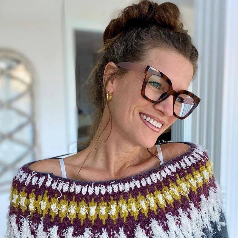 Cat Eye Square Optical Anti Blue Glasses Frames