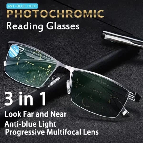 Smart zoom anti-blue reading glasses