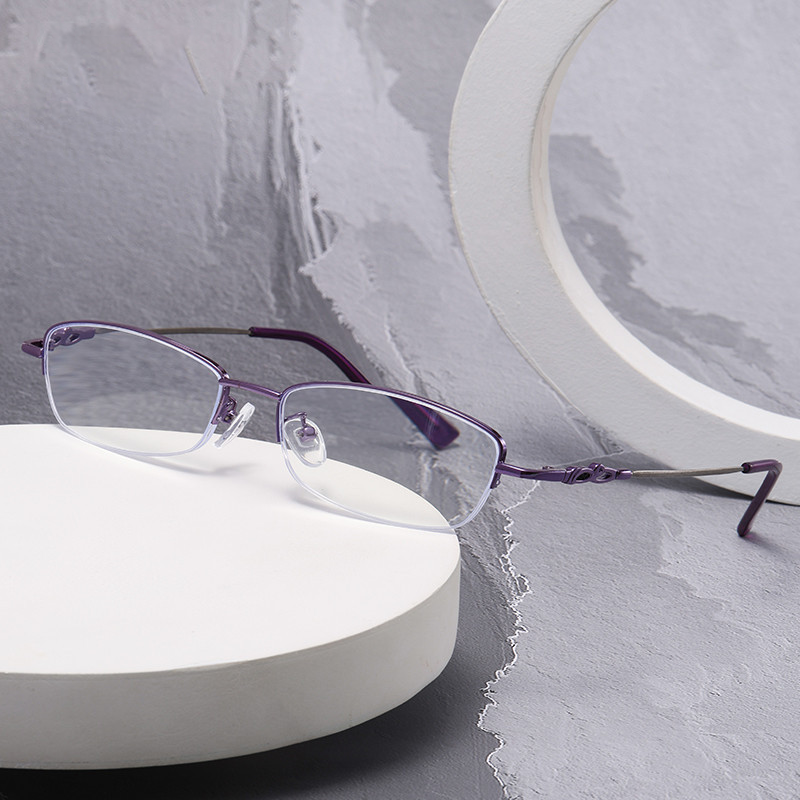 Square half frame reading glasses