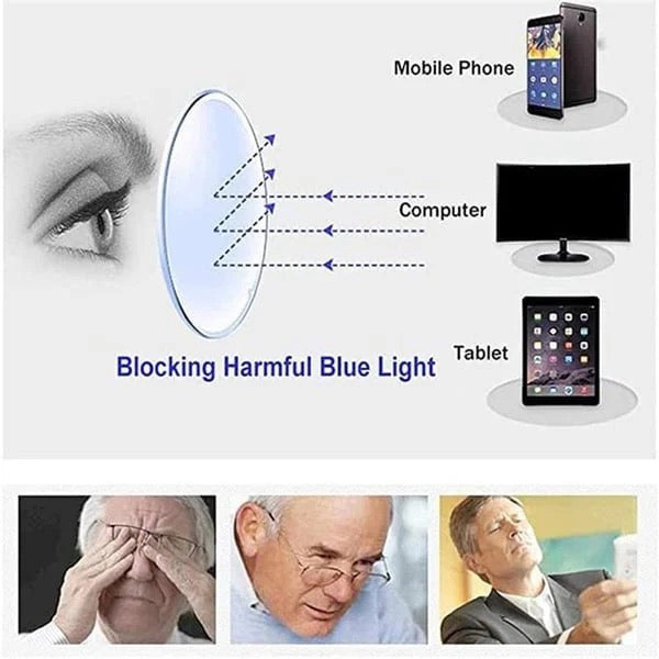 Smart zoom anti-blue reading glasses