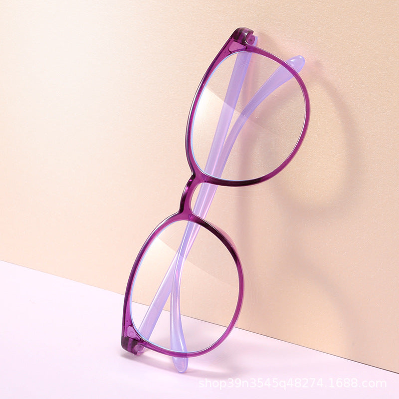 Round frame anti-blue light reading glasses