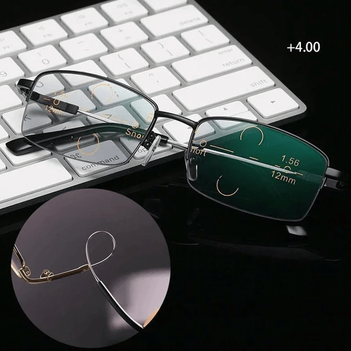 Progressive far and near reading glasses