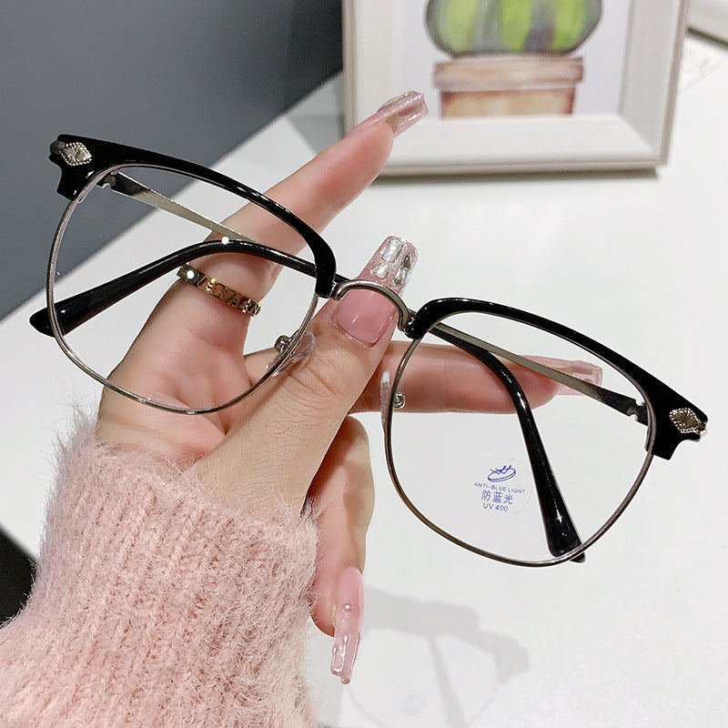 Half frame anti-blue light reading glasses