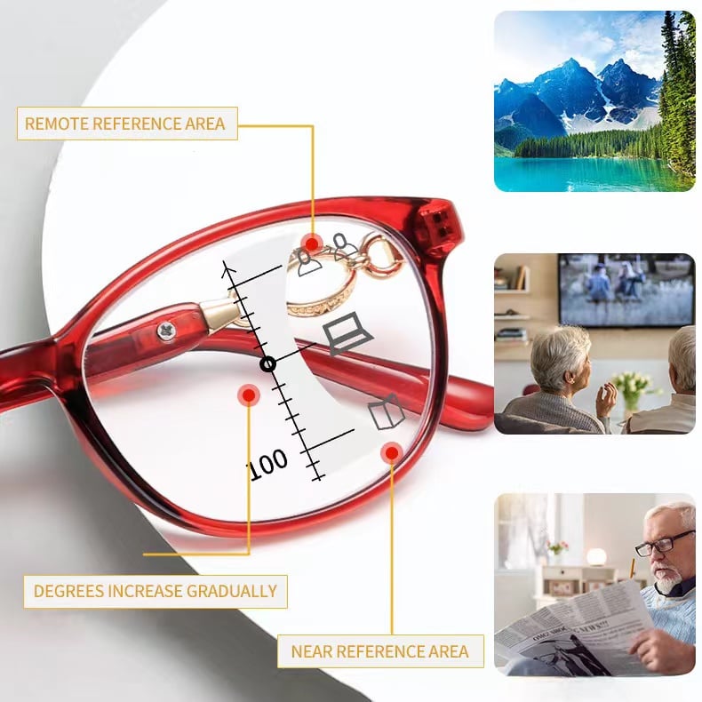 Multi-focus anti-blue presbyopic glasses