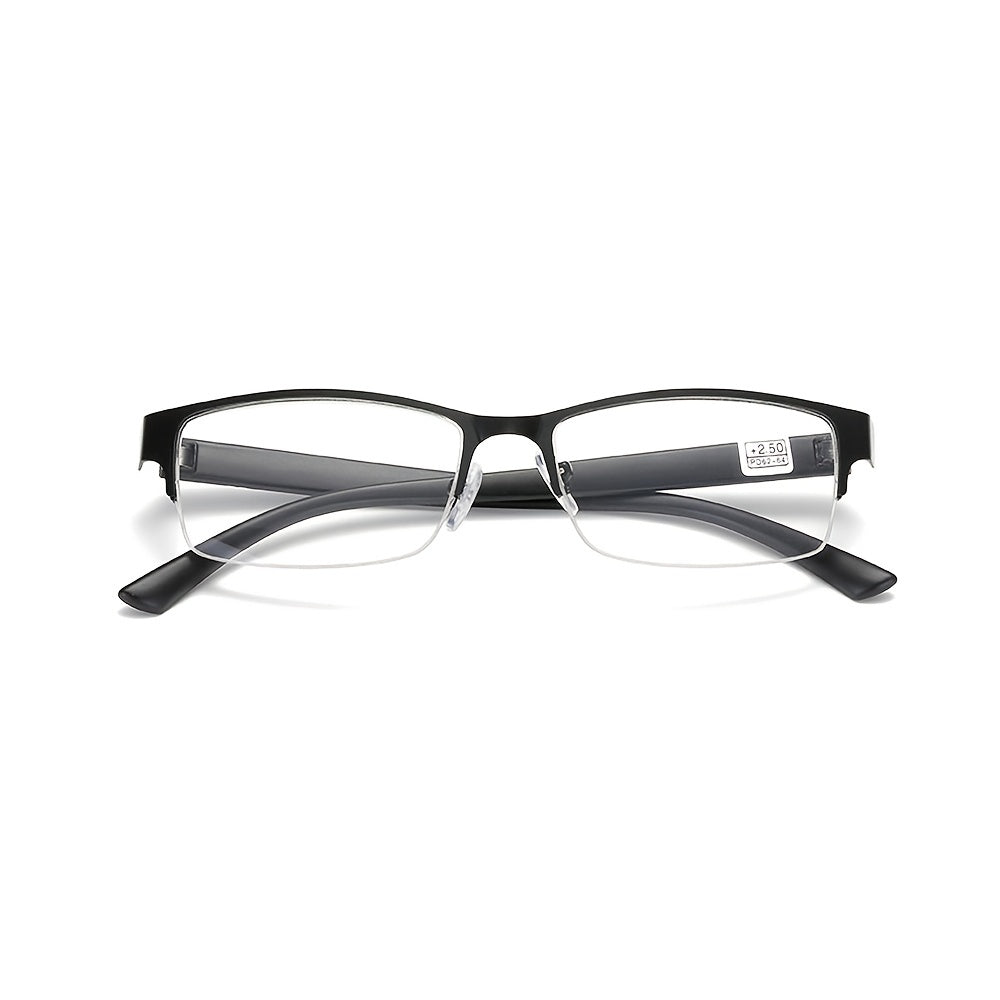 Metal alloy half frame reading glasses