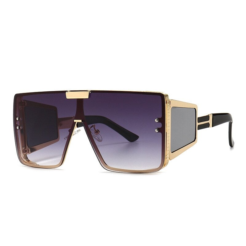 Square Oversized One Lens Sunglasses