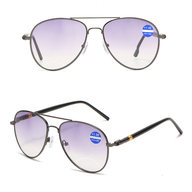 Metal anti-blue light presbyopic glasses