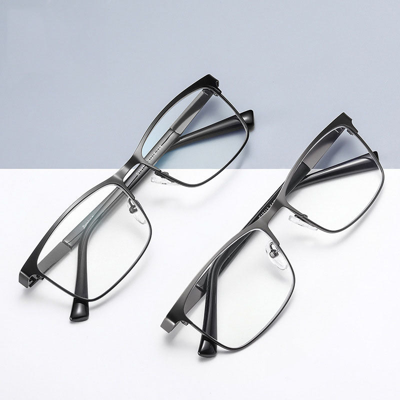 Half-frame square anti-blue light reading glasses
