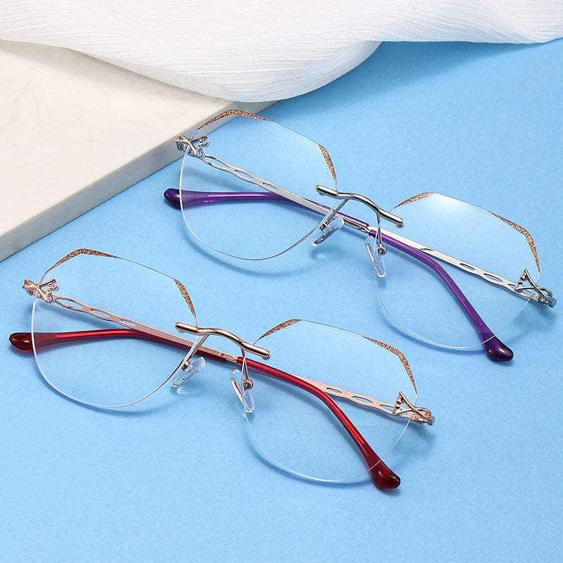 Hollow temple anti-blue light reading glasses