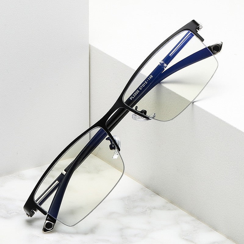 Half-frame anti-blue light reading glasses