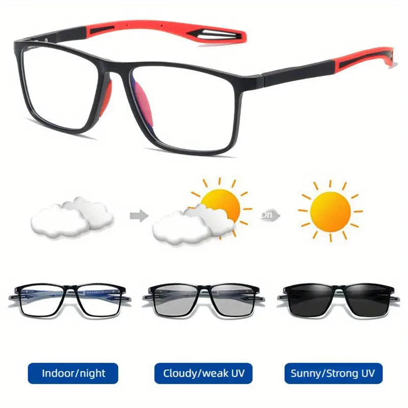 Sports intelligent photochromic nearsighted glasses