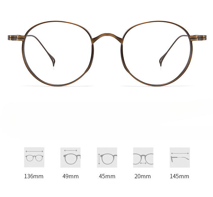 Kylar Titanium Vintage Round Eyeglasses Frames