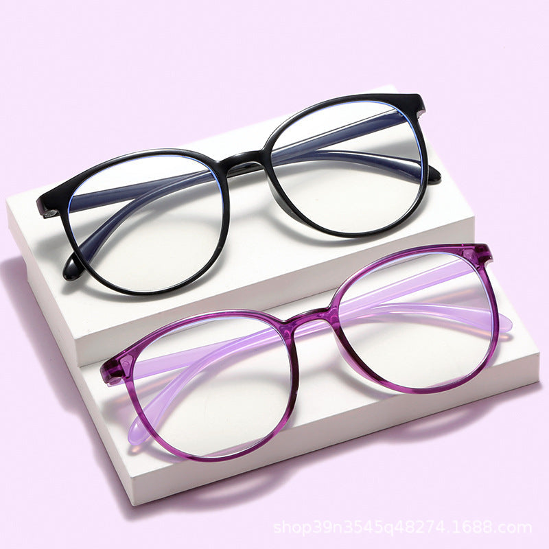 Round frame anti-blue light reading glasses