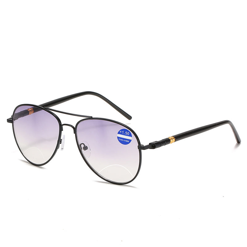 Metal anti-blue light presbyopic glasses