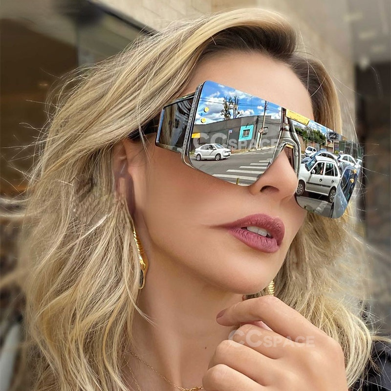 Square Oversized One Lens Sunglasses