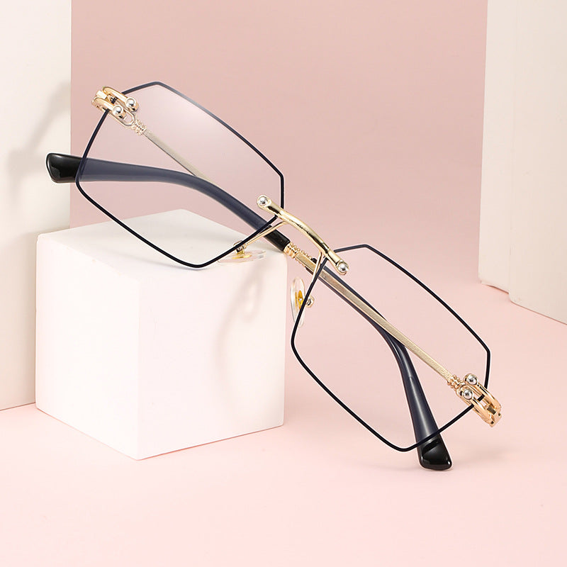 Frameless anti-blue light reading glasses