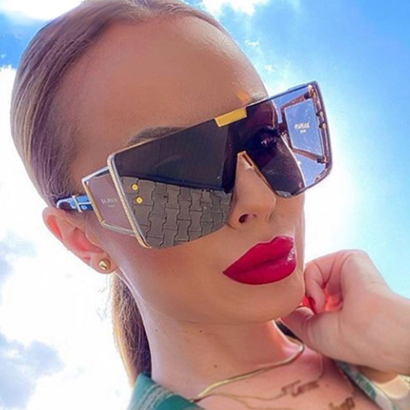 Square Oversized One Lens Sunglasses