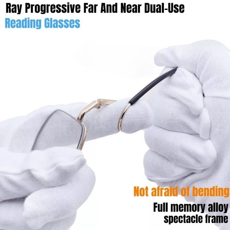 Multi-focus memory titanium frame anti-blue light glasses