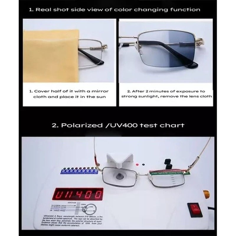 Multi-focus memory titanium frame anti-blue light glasses