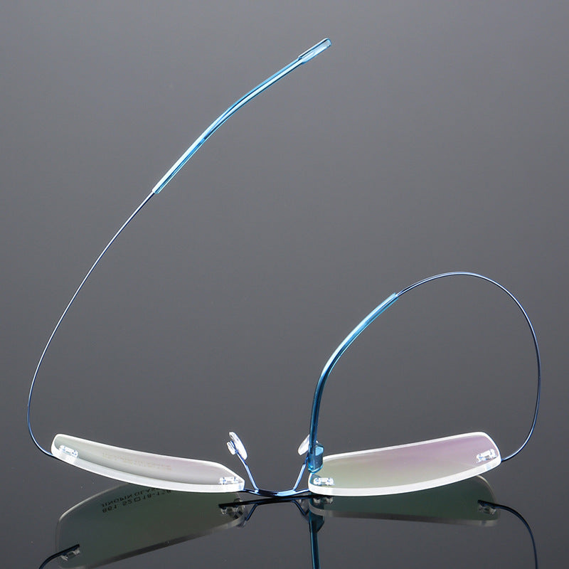 Ultra-Light Titanium Rectangle Rimless Glasses