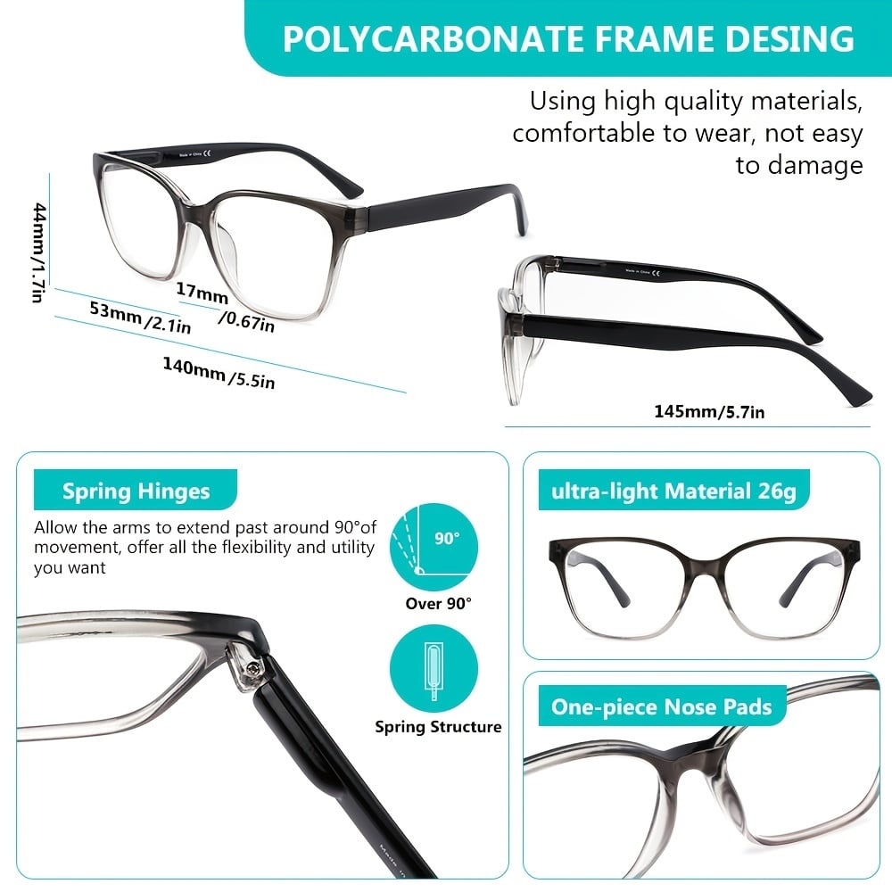 Reading glasses gradient color quality readers