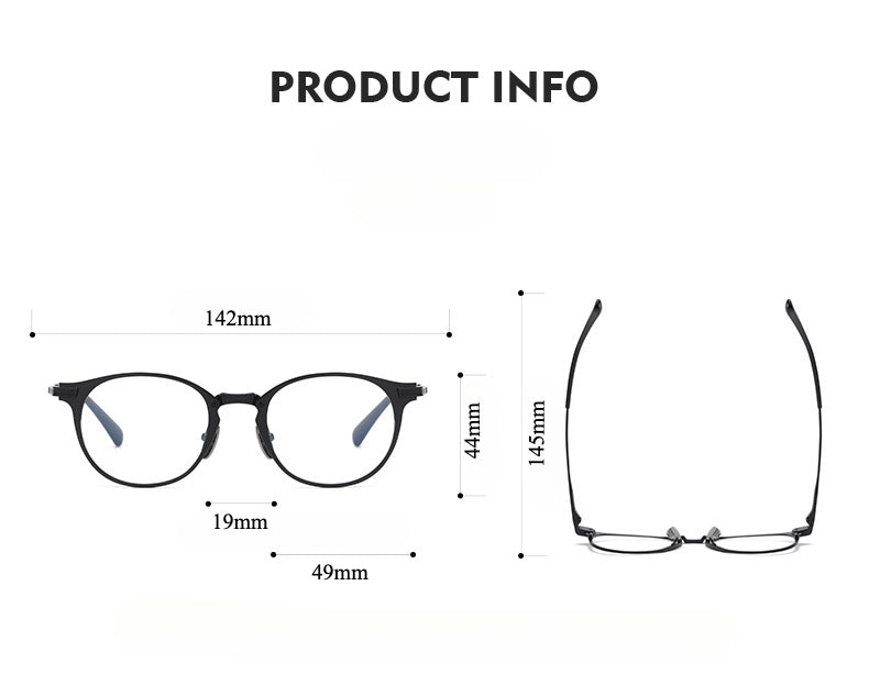 Retro Oval Titanium Ultra-Light Glasses Frame