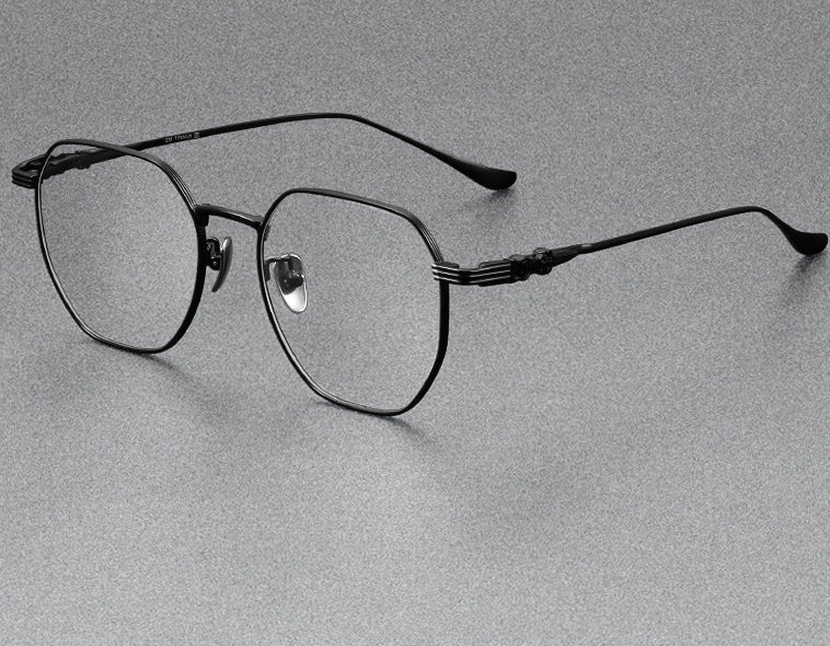 Titanium Geometric Glasses Frame 122205