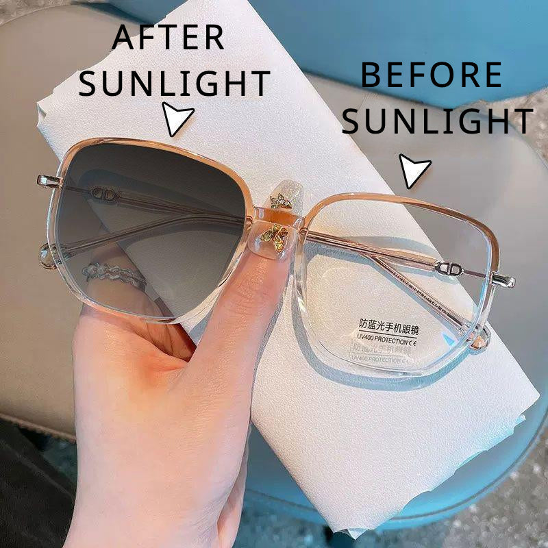 Photochromism anti-blue light presbyopia glasses