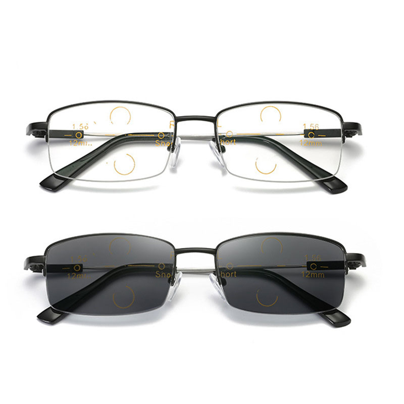 Multi-focus memory titanium frame anti-blue light glasses