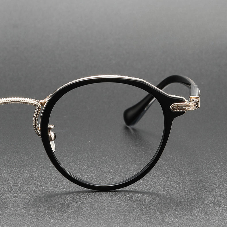 Titanium Vintage Round Eyeglasses Frames BRAGILE +